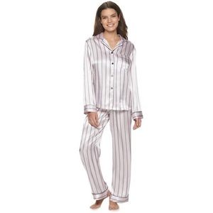 XXL Pink and black silk pajama set